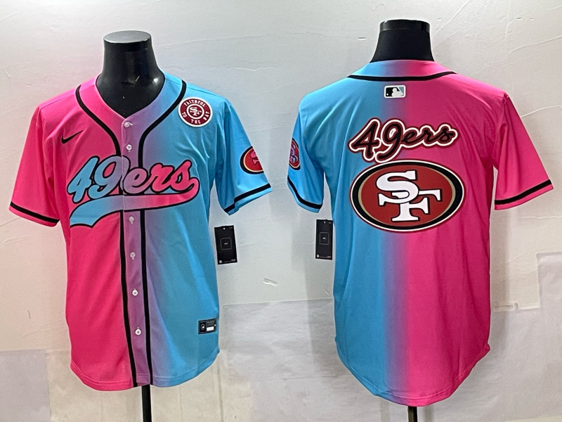 Men 2025 San Francisco 49ers blank Pink Blue pink Nike Limited NFL Jersey 0023->san francisco 49ers->NFL Jersey